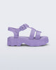Side view of a lilac Ella kids sandal with heel strap