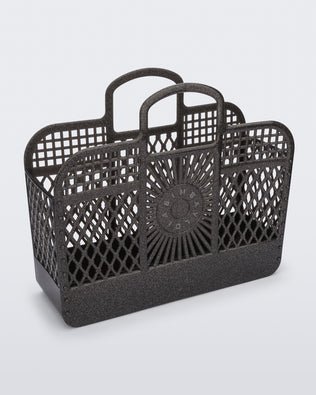 Product element, title Jelly Beach Bag in Glitter Black
 price $99.00