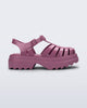 Side view of a lilac Possession Platform II fisherman sandal