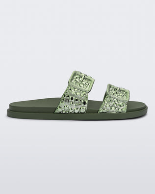 Product element, title Lust Slide in Green
 price $24.50