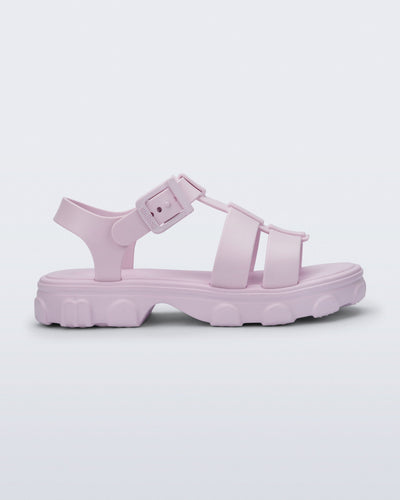 Side view of a pink Ella sandal