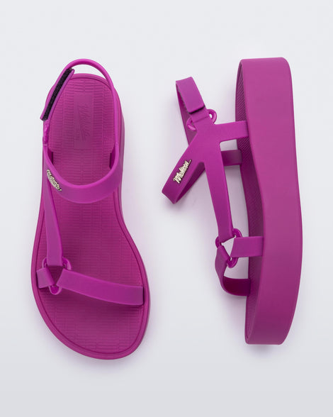 Melissa(メリッサ)・Sun Downtown Platform II サンダル 追跡有 Sun Downtown Platform Sandal in Dark Pink – Melissa Shoes