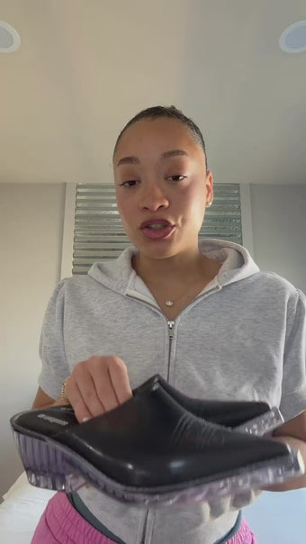 Sky Milan showing how to wear the black Melissa Texas Mule