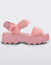 Side view of a pink/pink Melissa Kick Off Platform Sandal with a front and ankle strap.