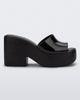 Side view of the Melissa Posh platform slide in Black