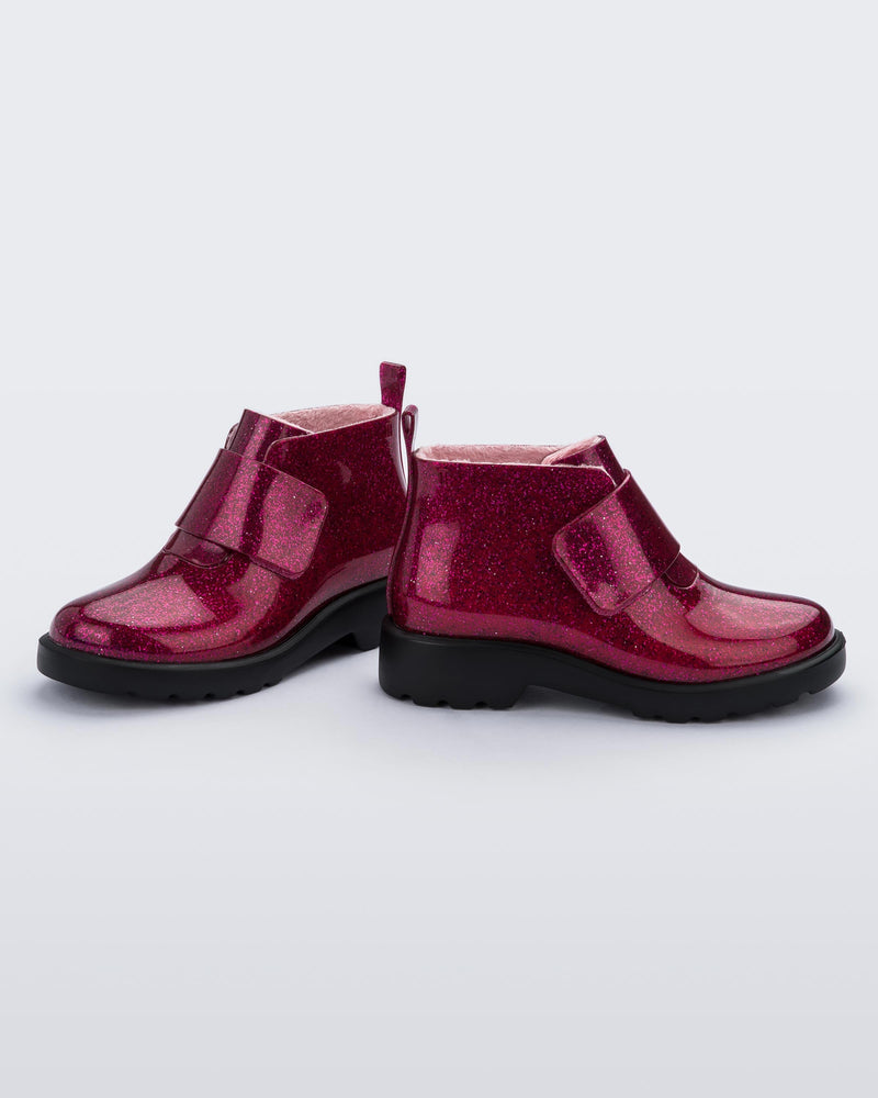 Mini Melissa Chelsea Pink Glitter/Black Product Image 2