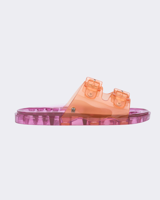 Product element, title Wide Slide in Orange/Pink Clear
 price $27.60
