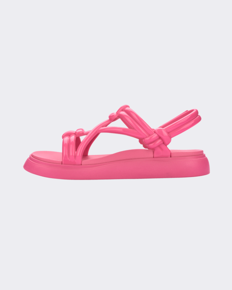 Inside view of Melissa Papete Essential pink sandals with straps.