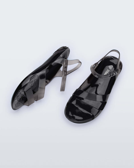 Black jelly sandals womens deals