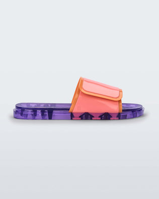 Product element, title Brave Slide in Lilac/Pink
 price $27.60