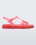 Side view of a red Melissa Party sandal with back ankle strap and buckle closure.