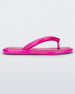 Side view of dark pink Melissa Airbubble Flip Flop.