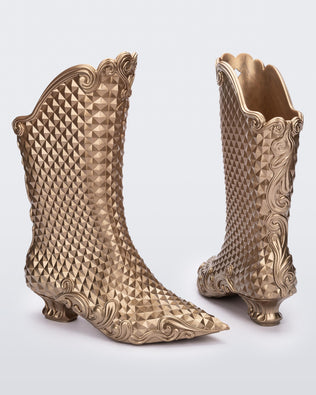 Product element, title Court Boot in Gold
 price $500.00