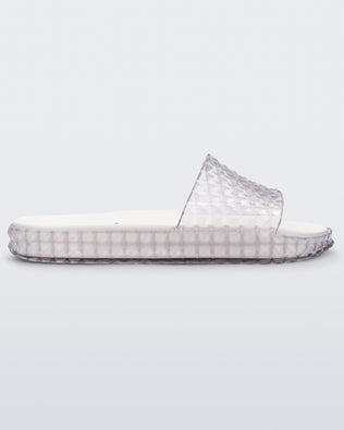 Product element, title Court Slide in Clear/White
 price $111.30