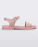 Side view of a pink Melissa Mar Sandal with two straps.