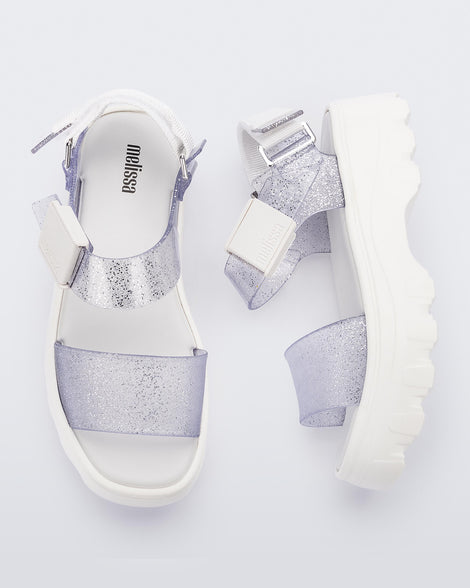 Kick Off Sandal in White/Glitter Clear Melissa Shoes US