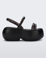 Side view of black Melissa Airbubble Platform sandal