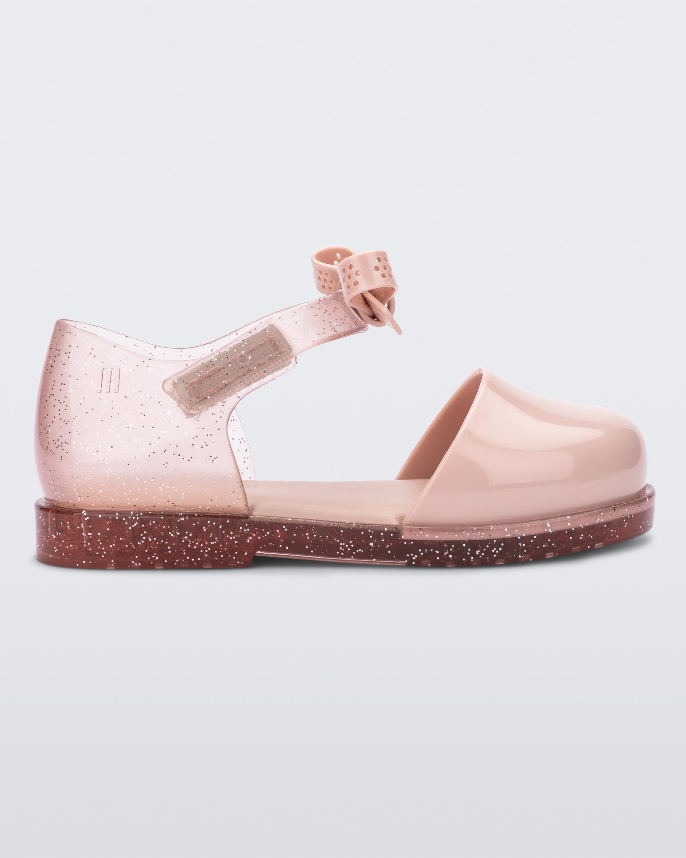 Sandália mini melissa beach slide rosa glitter cheap