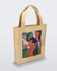 An Adult Melissa Canvas + Tarsila Do Amaral Bag with a picture of a woman on it.