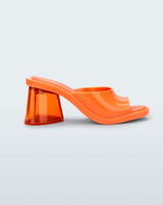 Side view of a orange Candy heel