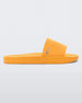 Side view of a yellow Melissa Sun Sunset slide with a melissa logo on the side.