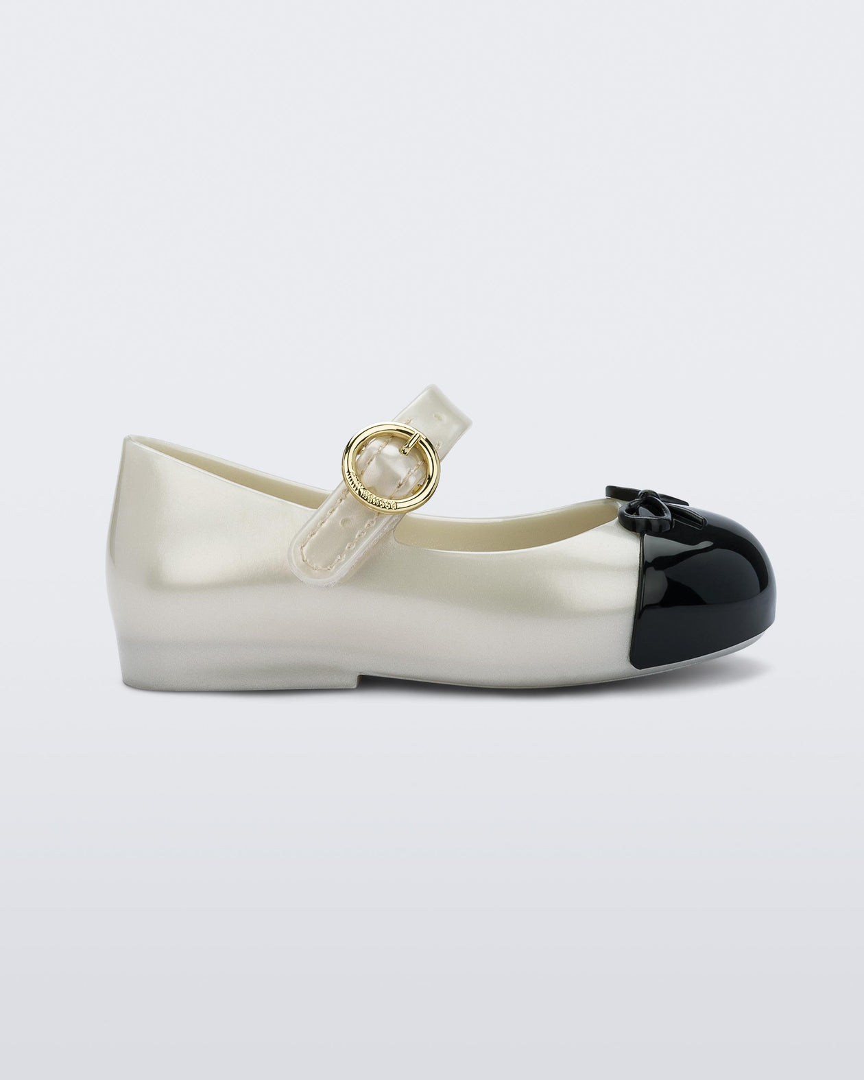 Mini Melissa Sweet Love Cap Toe Pearly White/Black Product Image 1