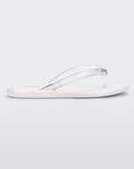 Side view of white Melissa Airbubble Flip Flop.