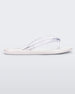 Side view of white Melissa Airbubble Flip Flop.